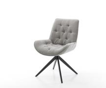 Drehstuhl Taimi-Flex Strukturstoff Soft Grau Kreuzgestell breit Schwar...