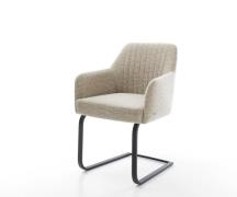 Freischwinger Greg-Flex Webstoff Soft Beige Freischwinger flach Schwar...