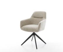 Drehstuhl Pejo-Flex Webstoff Soft Beige Kreuzgestell breit Schwarz 360...
