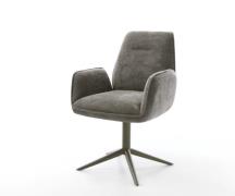 Drehstuhl Zoa-Flex Bouclé Soft Schlamm Fußkreuz Effektfinish Titan 360...