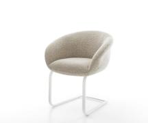 Freischwinger Vinka-Flex mit Armlehnen Webstoff Soft Beige Freischwing...