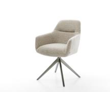 Drehstuhl Pejo-Flex Webstoff Soft Beige Kreuzgestell breit Graphit 360...