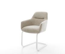 Freischwinger Pejo-Flex Webstoff Soft Beige Freischwinger flach Weiß T...