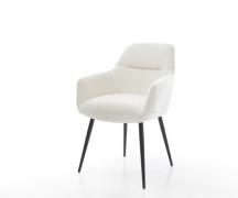 Esszimmerstuhl Pejo-Flex Bouclé Soft Beige 4-Fuß konisch Schwarz Tasch...