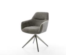 Drehstuhl Pejo-Flex Bouclé Soft Schlamm Kreuzgestell breit Graphit 360...