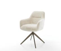 Drehstuhl Pejo-Flex Plüsch Creme-Weiß Kreuzgestell breit Effektfinish ...