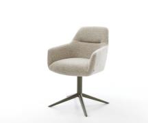 Drehstuhl Pejo-Flex Webstoff Soft Beige Fußkreuz Effektfinish Titan 36...