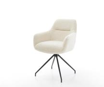 Esszimmerstuhl Pejo-Flex Teddystoff Beige Kreuzgestell konisch Schwarz...