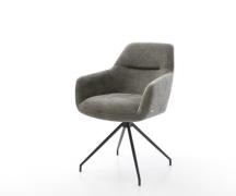 Esszimmerstuhl Pejo-Flex Bouclé Soft Schlamm Kreuzgestell konisch Schw...