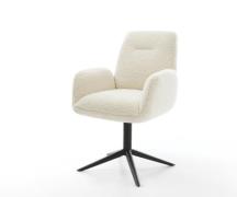 Drehstuhl Zoa-Flex Teddystoff Beige Fußkreuz Schwarz 360° drehbar Wipp...