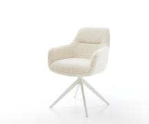 Drehstuhl Pejo-Flex Teddystoff Beige Kreuzgestell breit Weiß 360° dreh...