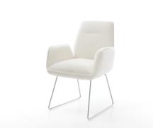 Esszimmerstuhl Zoa-Flex Bouclé Soft Beige Kufengestell Edelstahl Tasch...