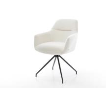 Esszimmerstuhl Pejo-Flex Bouclé Soft Beige Kreuzgestell konisch Schwar...