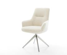 Drehstuhl Zelia-Flex mit Armlehnen Teddystoff Beige Kreuzgestell breit...