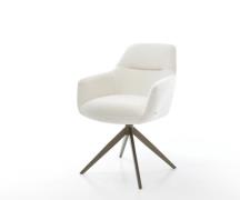 Drehstuhl Pejo-Flex Bouclé Soft Beige Kreuzgestell breit Effektfinish ...