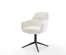 Drehstuhl Pejo-Flex Bouclé Soft Beige Fußkreuz Schwarz 360° drehbar Wi...