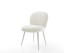 Esszimmerstuhl Nube-Flex Bouclé Soft Beige 4-Fuß konisch Edelstahl Tas...