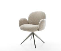 Drehstuhl Nube-Flex mit Armlehnen Webstoff Soft Beige Kreuzgestell bre...
