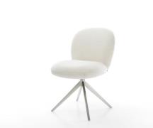 Drehstuhl Nube-Flex Bouclé Soft Beige Kreuzgestell breit Edelstahl 360...