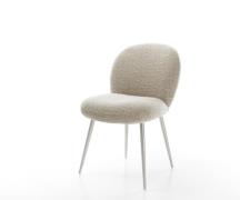 Esszimmerstuhl Nube-Flex Webstoff Soft Beige 4-Fuß konisch Edelstahl T...