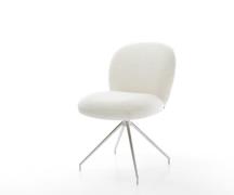 Esszimmerstuhl Nube-Flex Bouclé Soft Beige Kreuzgestell konisch Edelst...