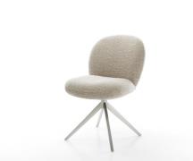 Drehstuhl Nube-Flex Webstoff Soft Beige Kreuzgestell breit Edelstahl 3...