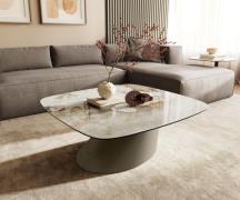 Couchtisch Edge Boot 90x90 cm Keramik Minas Melange Conis Metall Effek...