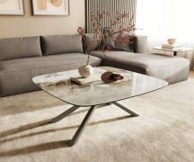 Couchtisch Edge Boot 90x90 cm Keramik Minas Melange Sarity Metall Effe...