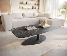 Couchtisch Edge Boot 120x70 cm Keramik Laminam® Noir Desir Braun Viban...