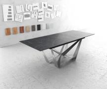 Esstisch Edge 180-220x90cm Keramik Laminam®Nero Greco Anthrazit Mittel...