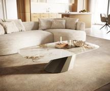 Couchtisch Edge Boot 140x80 cm Keramik Minas Melange Parabi Metall Eff...