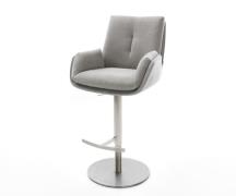 Barstuhl Clea-Flex Strukturstoff Soft Grau Drehfuß höhenverstellbar Ed...