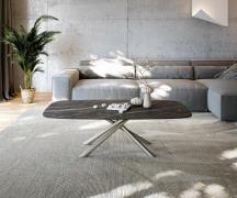 Couchtisch Edge Boot 140x80 cm Keramik Laminam® Noir Desir Braun Sarit...