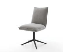 Drehstuhl Lelio-Flex Strukturstoff Soft Grau Fußkreuz Schwarz 360° dre...