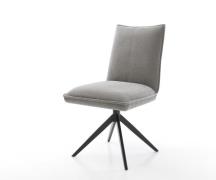 Drehstuhl Lelio-Flex Strukturstoff Soft Grau Kreuzgestell breit Schwar...