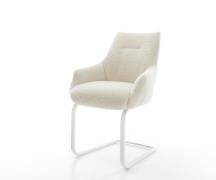 Freischwinger Alja-Flex mit Armlehnen Teddystoff Beige Freischwinger f...