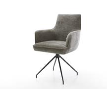 Esszimmerstuhl Heira-Flex mit Armlehnen Bouclé Soft Schlamm Kreuzgeste...