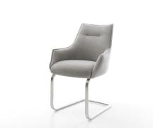 Freischwinger Alja-Flex mit Armlehnen Strukturstoff Soft Grau Freischw...