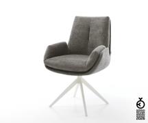 Drehstuhl Clea-Flex Bouclé Soft Schlamm Kreuzgestell breit Weiß 360° d...