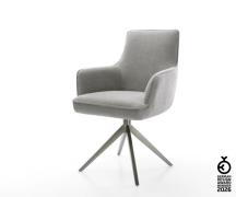 Drehstuhl Heira-Flex mit Armlehnen Strukturstoff Soft Grau Kreuzgestel...