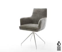 Esszimmerstuhl Heira-Flex mit Armlehnen Bouclé Soft Schlamm Kreuzgeste...