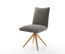 Drehstuhl Lelio-Flex Bouclé Soft Schlamm Holzgestell kantig Natur 180°...