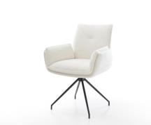 Esszimmerstuhl Nela-Flex Bouclé Soft Beige Kreuzgestell konisch Schwar...