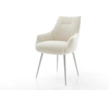 Esszimmerstuhl Alja-Flex mit Armlehnen Teddystoff Beige 4-Fuß konisch ...