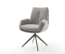 Drehstuhl Clea-Flex Strukturstoff Soft Grau Kreuzgestell breit Effektf...