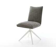 Drehstuhl Lelio-Flex Bouclé Soft Schlamm Kreuzgestell breit Weiß 360° ...