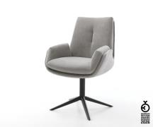 Drehstuhl Clea-Flex Strukturstoff Soft Grau Fußkreuz Schwarz 360° dreh...