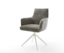 Drehstuhl Heira-Flex mit Armlehnen Bouclé Soft Schlamm Kreuzgestell br...