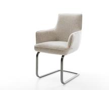 Freischwinger Heira-Flex mit Armlehnen Webstoff Soft Beige Freischwing...