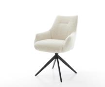 Drehstuhl Alja-Flex mit Armlehnen Teddystoff Beige Kreuzgestell breit ...